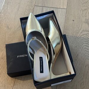 French Connection Metallic Gold Heels